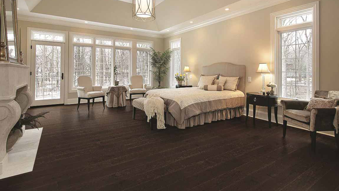Tile flooring in a bedroom, installation services available