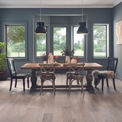hardwood floors in a Charlevoix dining room